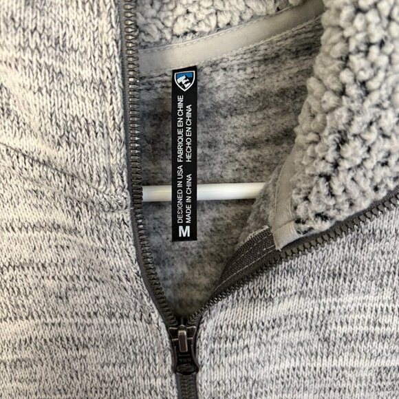 Kuhl Alaska Fleece Vest Womens Medium Grey Sherpa Hooded Outdoor Gorpcore Winter - Picture 2 of 9